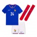 Echipament fotbal Franţa Ibrahima Konate #24 Tricou Acasa European 2024 pentru copii maneca scurta (+ Pantaloni scurti)